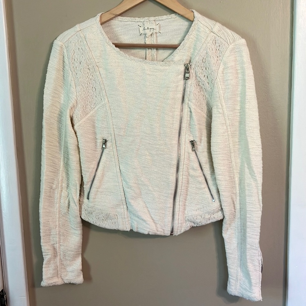 lou & grey feminin lace moto jacket